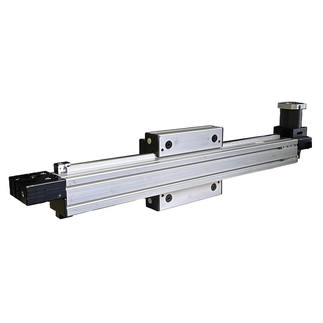 Used MACRON DYNAMICS 10186001 LINEAR SLIDE ACTUATOR W/ 53.000003 13337781 REDUCER