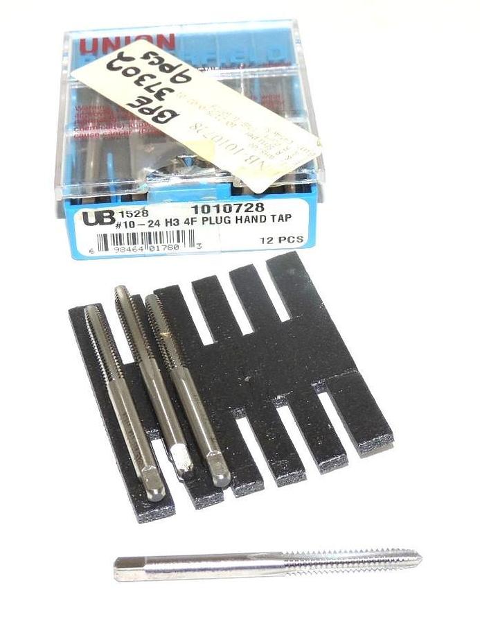 Used NEW UNION BUTTERFIELD 1010728 #10-24 H3 4F PLUG HAND TAP UB 1528, QTY: 9