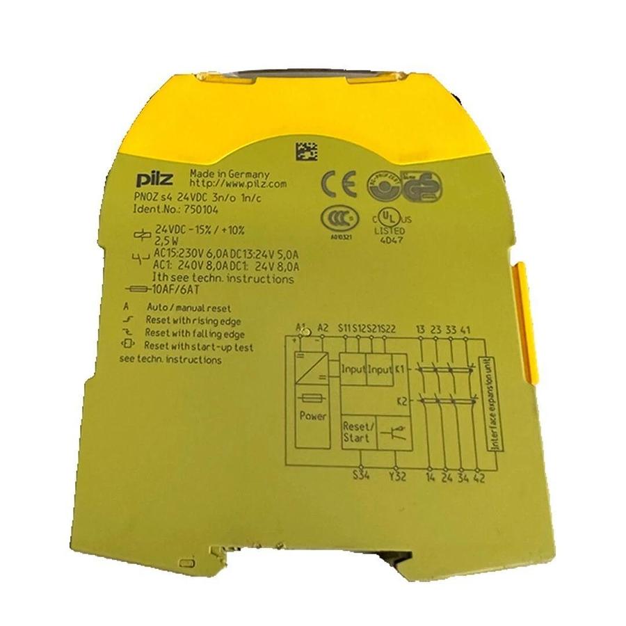 Used PILZ PNOZ s4 24VDC 3n/o 1n/c SAFETY RELAY 750104 PNOZ s4