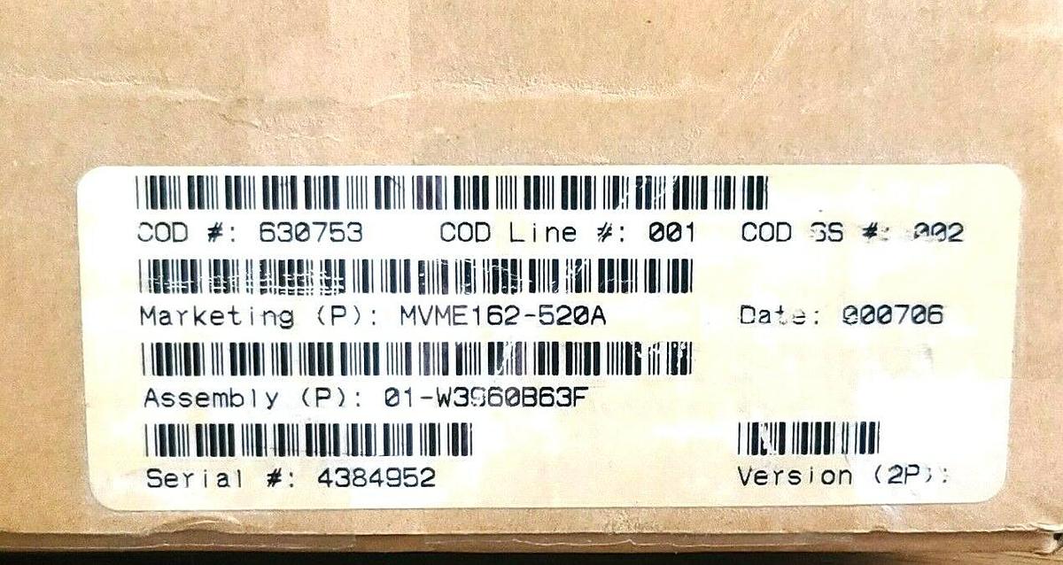 Used NEW EMERSON / MOTOROLA MVME-162-520A / MVME162520A 32MHZ CPU 01-W3960B63F
