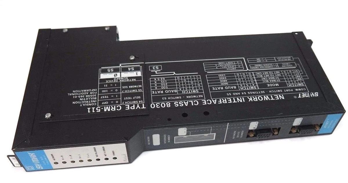 Used SQUARE D SY/NET 8030-CRM-511R SERIES. A2 1.00 30608-502-50 NETWORK INTERFACE