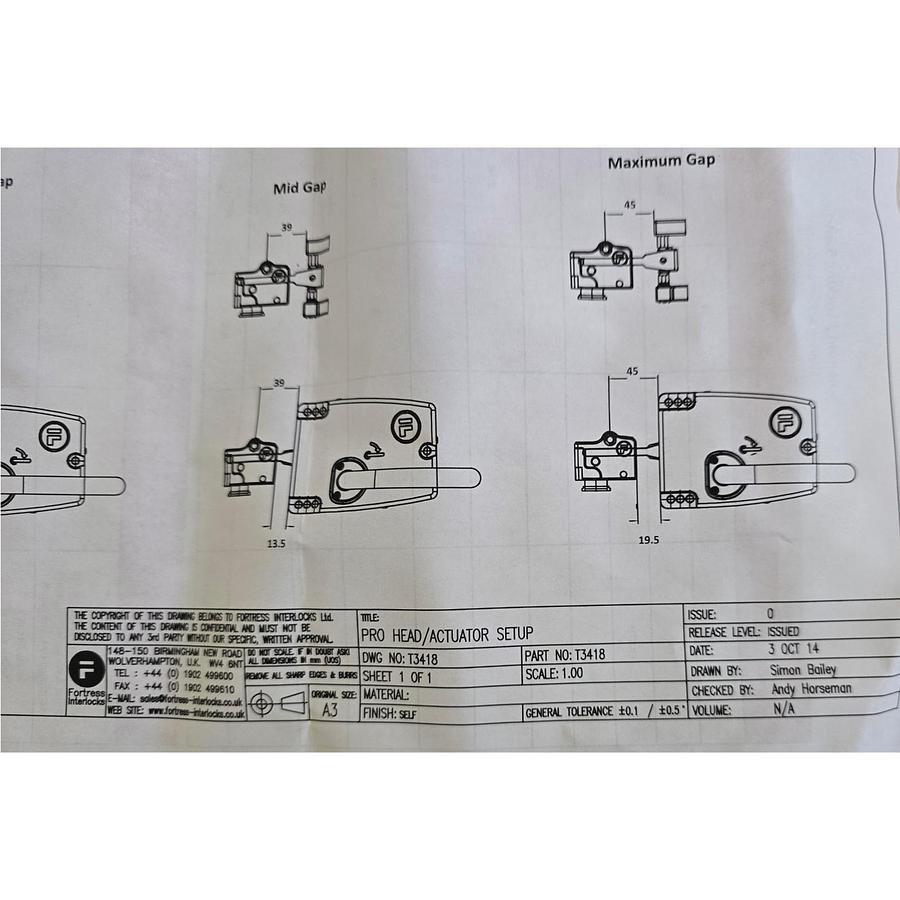 Used FORTRESS INTERLOCKS GP640PRO / ITM-00044653 amGardpro SWITCH 0001062096 NSNP
