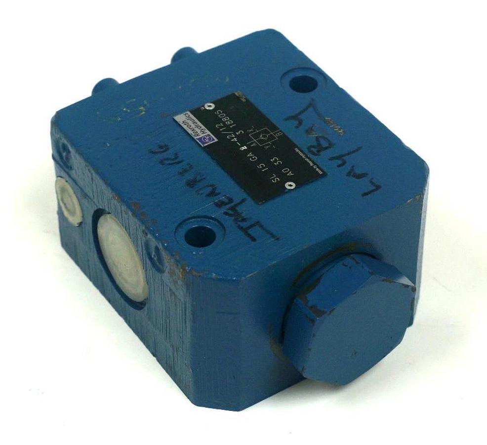Used REXROTH SL 15 GA 2-42/12 A0 33, 3 18805 HYDRAULIC CONTROL VALVE 605-371