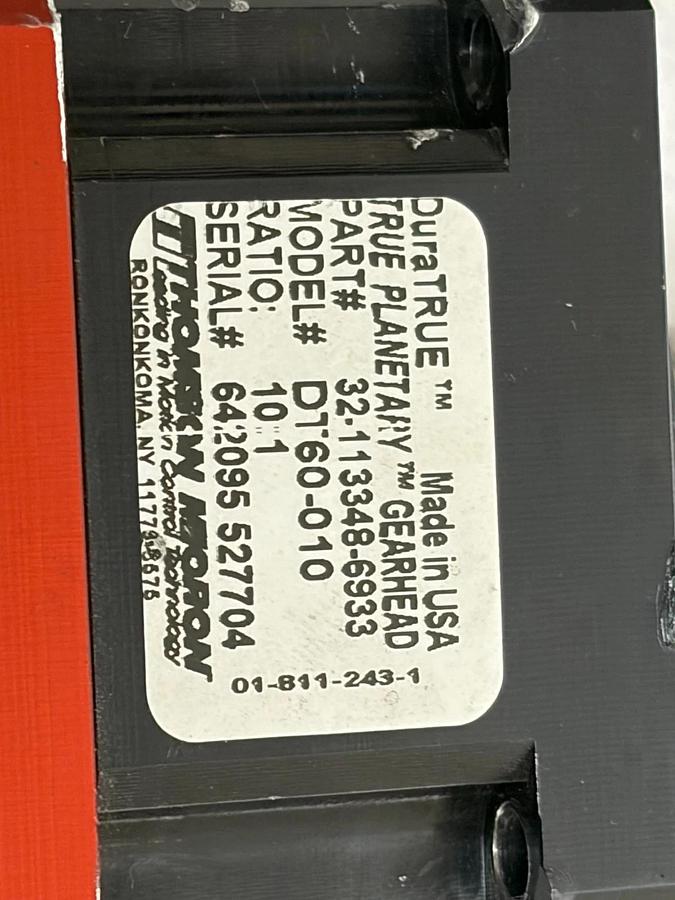 Used Giddings & Lewis NSM2304 B24 Servo Motor with Micron DT60-010 Gearbox 10:1