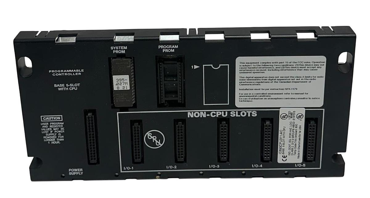 Used GE FANUC IC693CPU311 5-SLOT BASE BACKPLANE W/ CPU 90-30 IC693CPU311-AC USNP