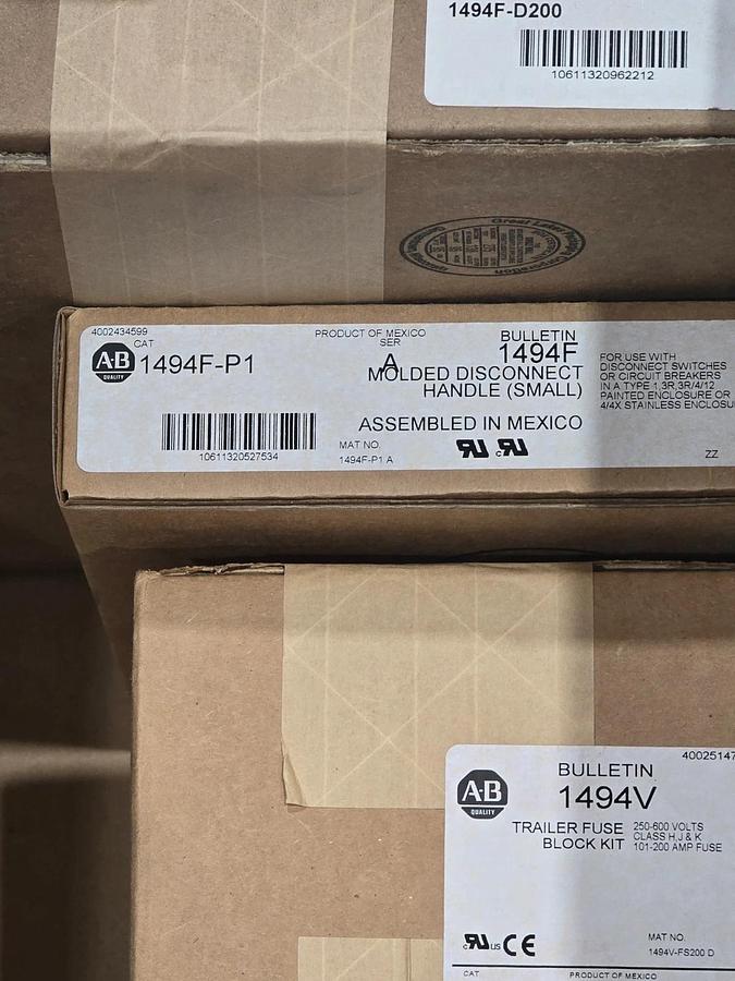 Allen Bradley 1494C-DJ622-A4-D-E-F Fusible Disconnect Kit 600V 200A 1494F-D200