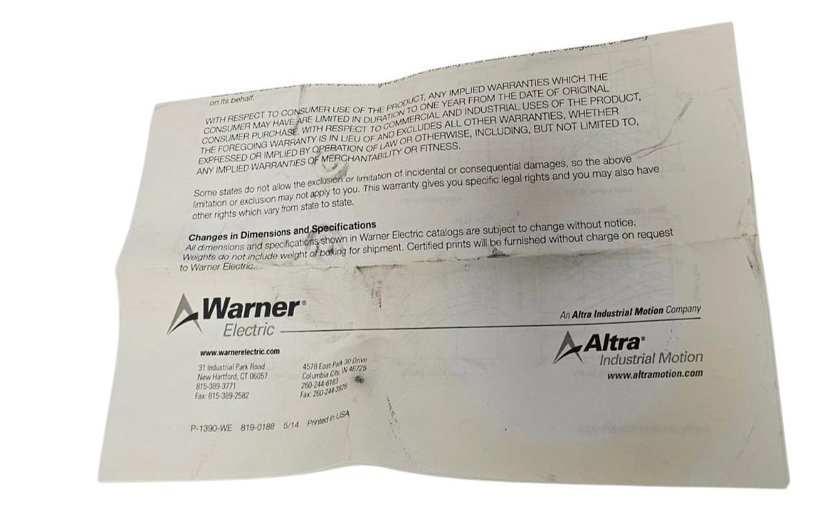NIB WARNER ELECTRIC 5300-631-011 CLUTCH BRAKE MAGNET ASSEMBLY OM 90V (PB-500)