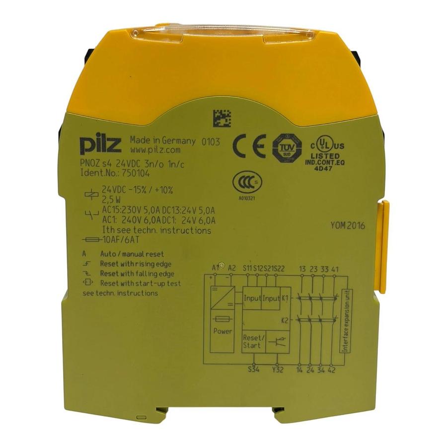 Used Lot of 3 Pilz PNOZ s4 24VDC Safety Relays 750104 PNOZsigma E-Stop 3n/o 1n/c