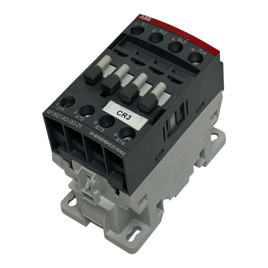 Used ABB AF09Z-40-00-21 Power Contactor 4-Pole 4NO 24-60VAC/20-60VDC 25A Relay