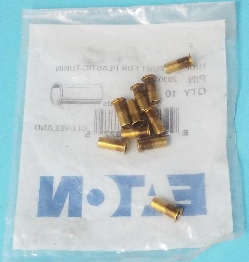 BAG OF 10 NEW EATON 2030X6 BRASS TUBE SUPPORT FOR PLASTIC TUBIN