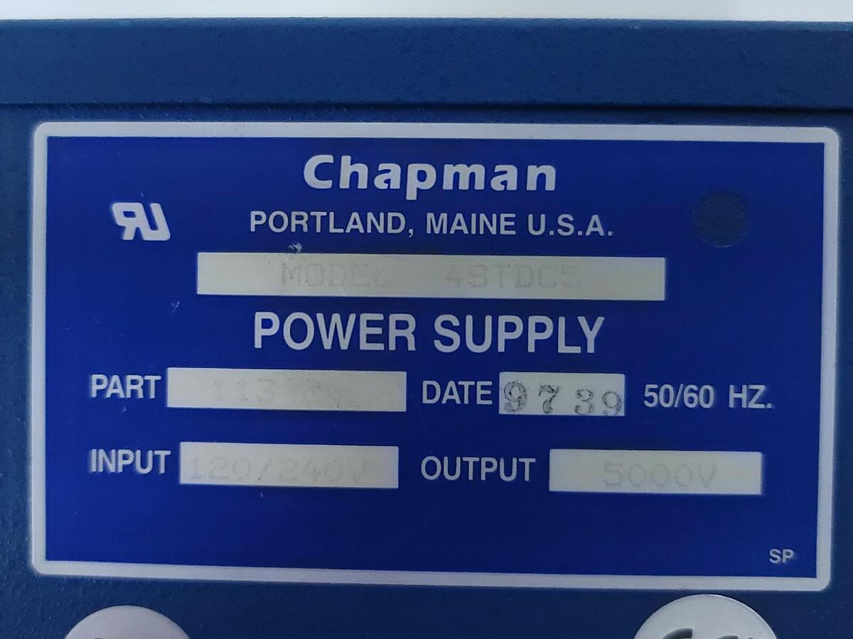 Used CHAPMAN POWER SUPPLY MODEL: 4STDC5 PART: 11342 120/240V 5000V