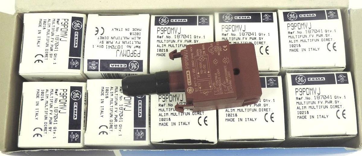Used NIB GENERAL ELECTRIC P9PDMVJ LAMP HOLDER FULL VOLTAGE REF. # 187041 (BOX OF 10)