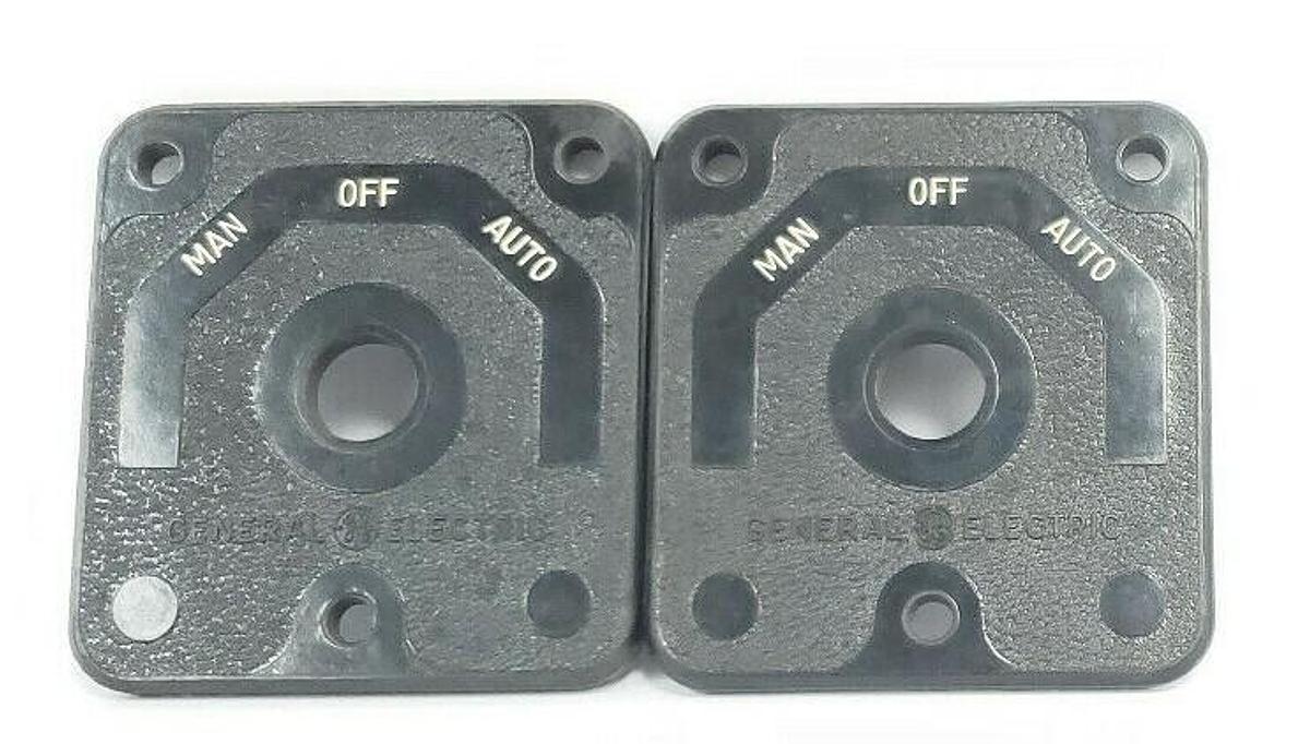 Used LOT OF 2 GENERAL ELECTRIC 6016164P1 MANUAL OFF AUTO SWITCH PLATES