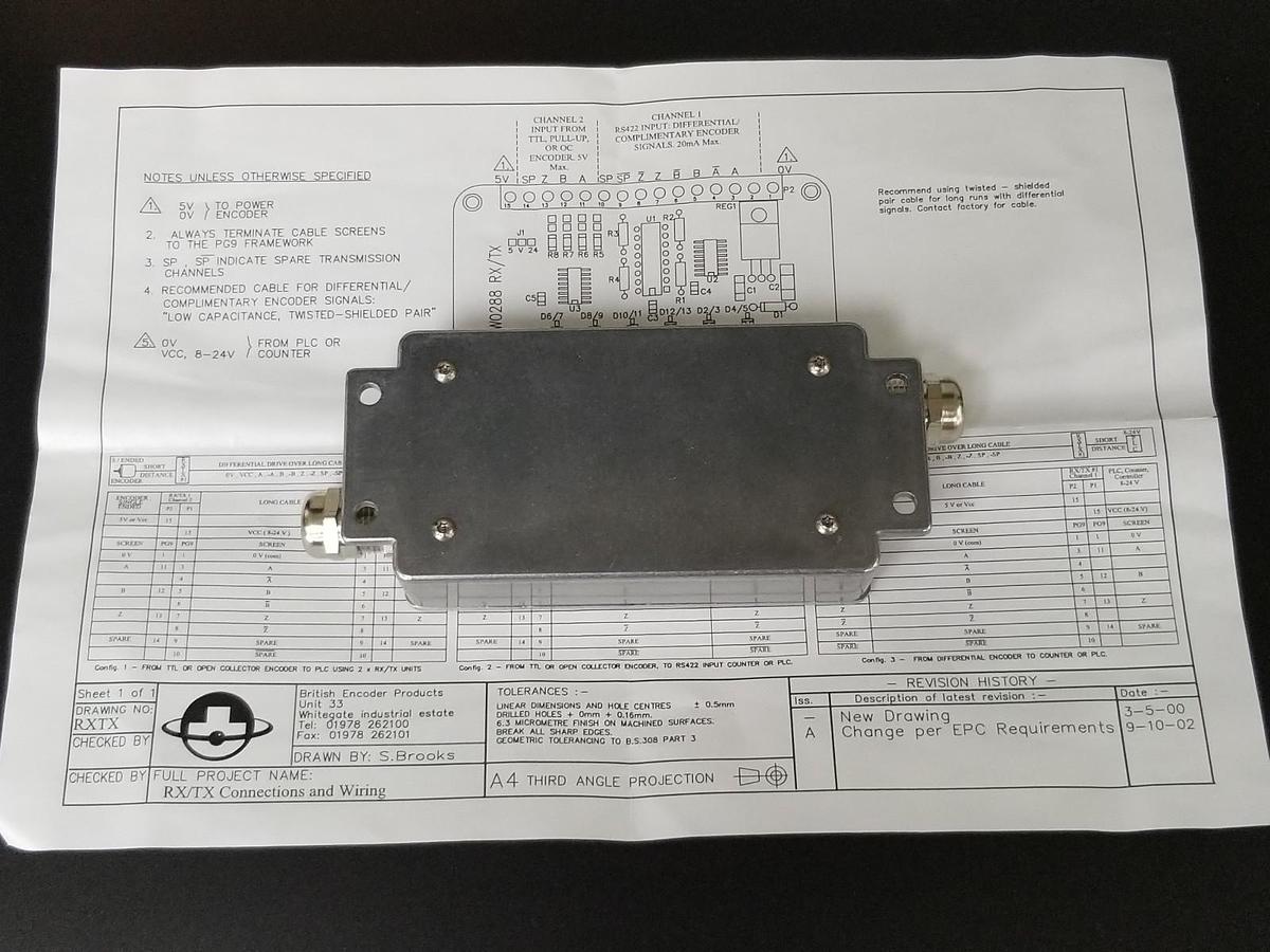 NIB ENCODER PRODUCTS ACCU-CODER 100020-4 RT/TX CONVERTER 8-24V, 1000204 SPEC 589
