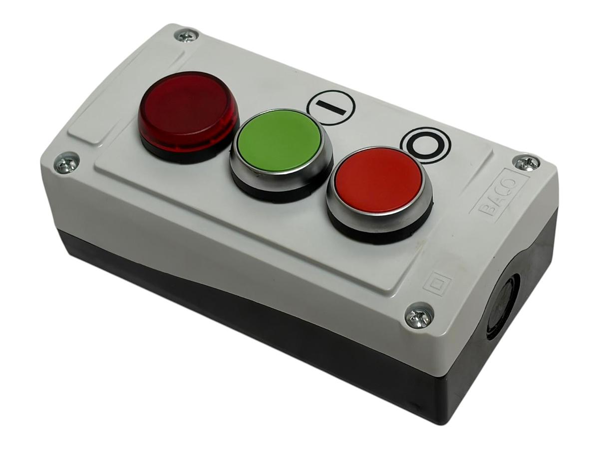 Used Baco 3-Button Push Button Control Station Enclosure Lighted Indicator New