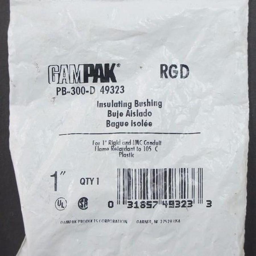 LOT OF 2 NEW GAMPAK RGD PB-300-D INSULATING BUSHINGS 1" 49323