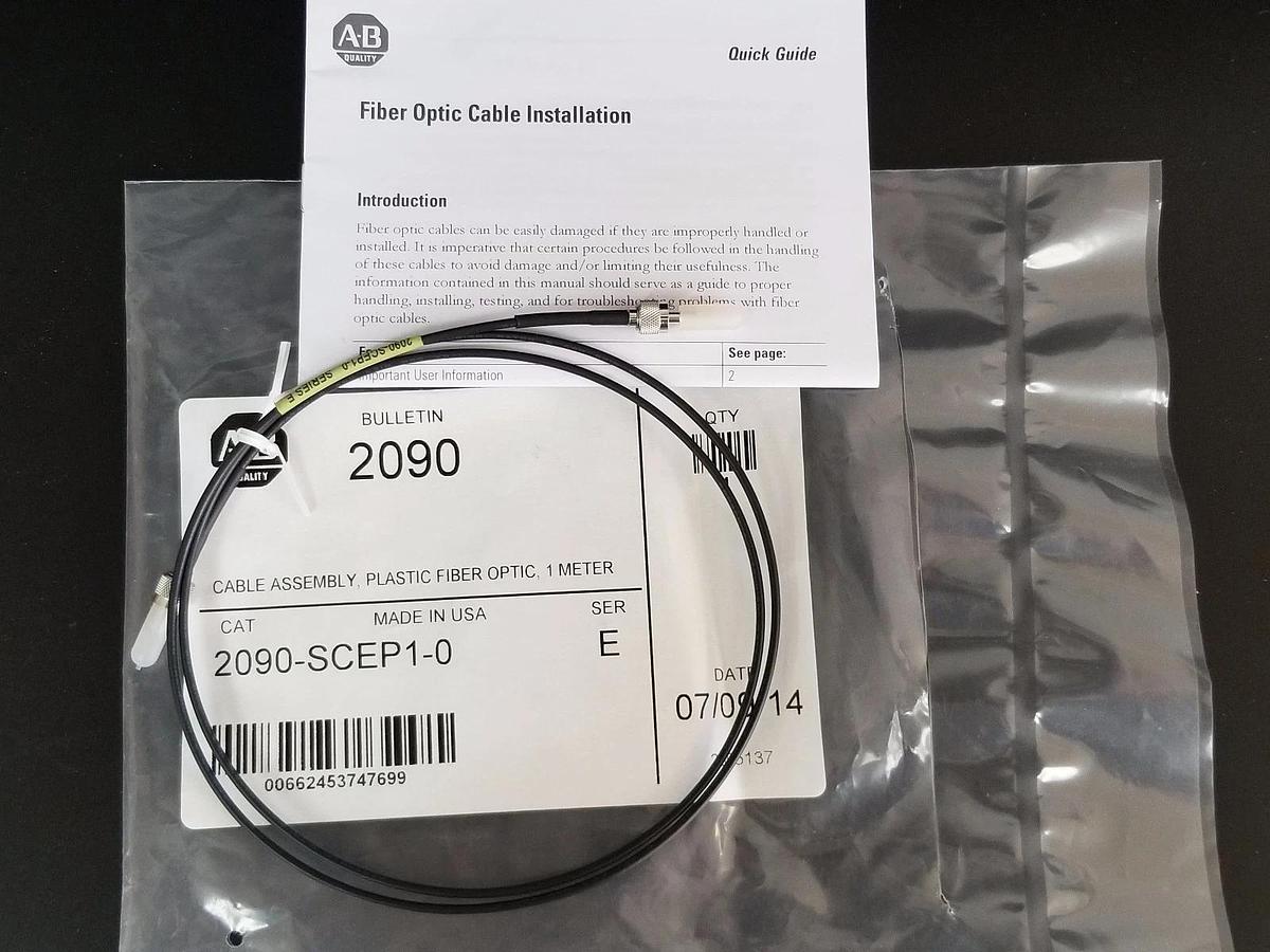 Used NEW ALLEN BRADLEY 2090-SCEP1-0 FIBER OPTIC CABLE 2090SCEP10, SER. E
