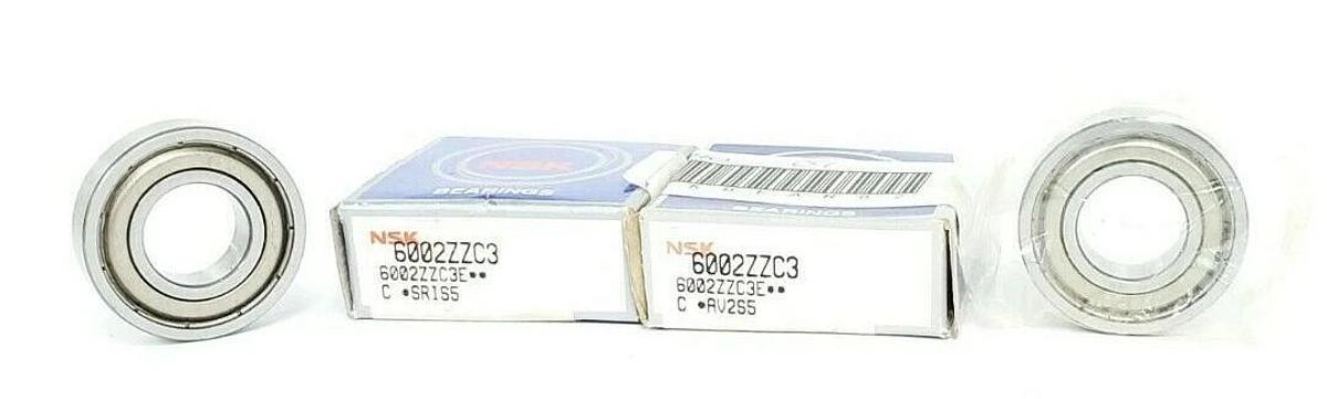 Used LOT OF 2 NIB NSK 6002ZZC3 SINGLE ROW DEEP GROOVE BALL BEARINGS 6002ZZC3E