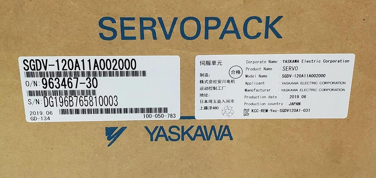 Used NIB YASKAWA ELECTRIC SGDV-120A11A002000 SIGMALOGIC SERVO DRIVE SGDV120A11A002000