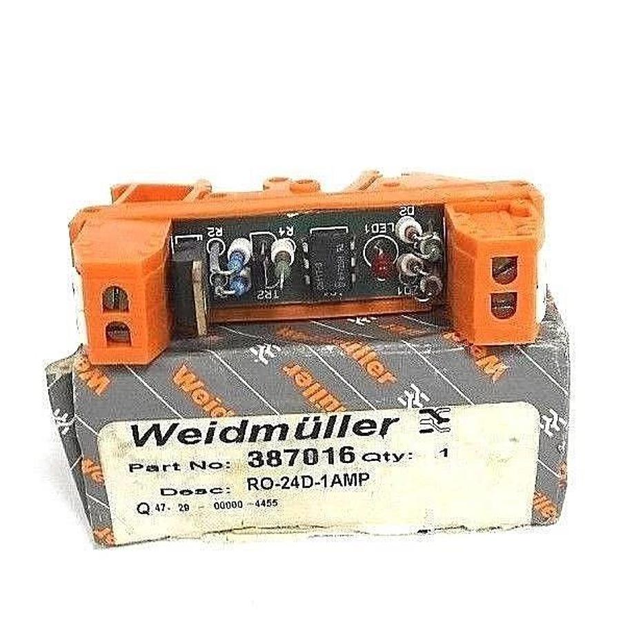 Used NIB WEIDMULLER 387016 RELAY OPTO COUPLER 24VDC 1AMP, RO-24D-1AMP