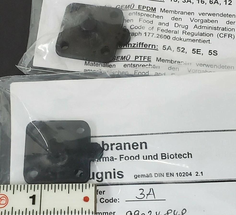 Used LOT OF 2 NEW GEMU EDV-NR. 39541 600-8M3A DIAPHRAGMS EBL 44549926 CD35 99024848