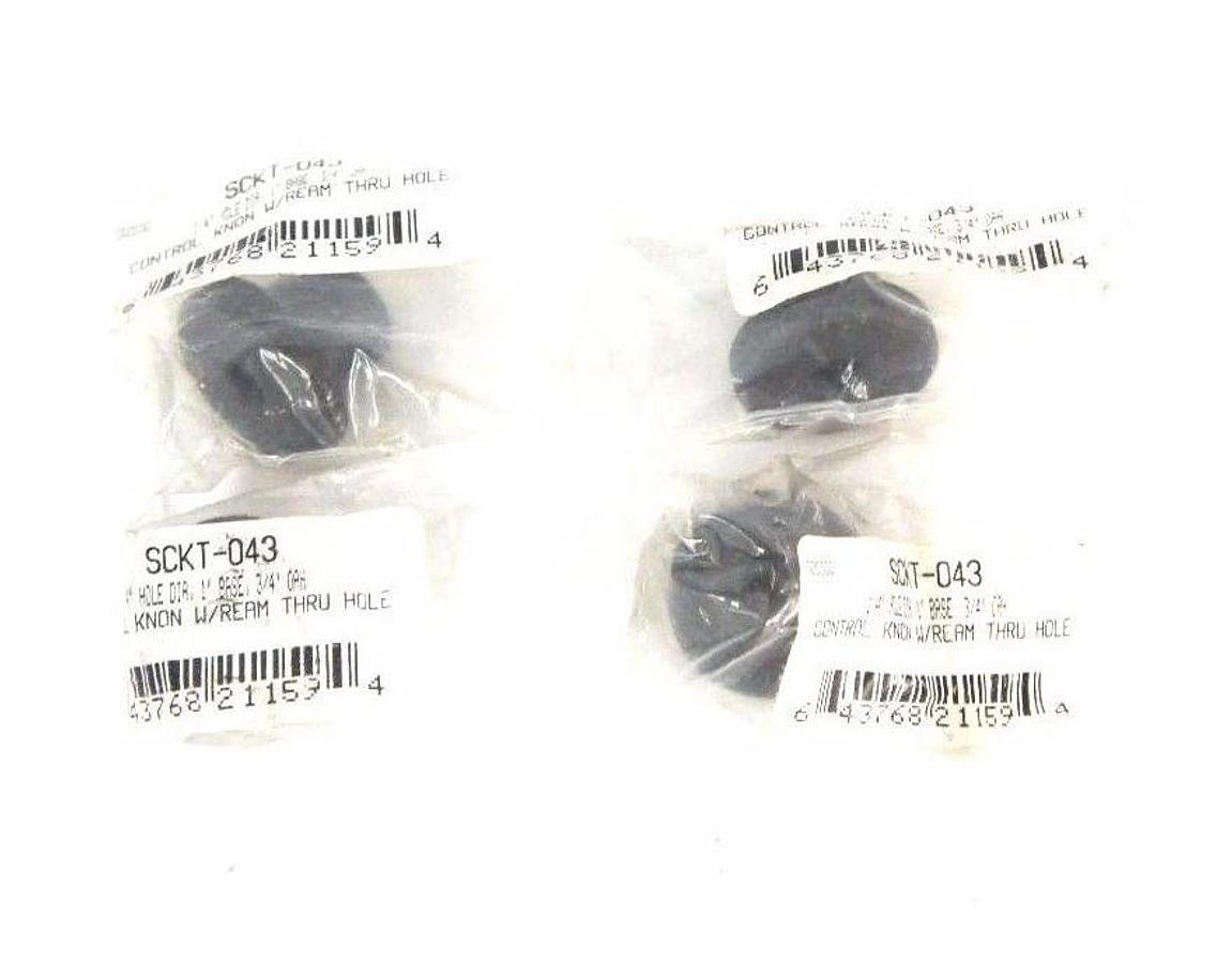 Used LOT OF 4 KNURLED CONTROL KNOB W/ REAM THRU HOLE SCKT-043
