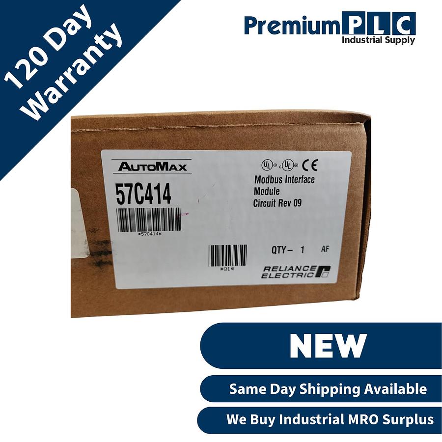Used NEW RELIANCE ELECTRIC 57C414 REV 09 AutoMax MODBUS INTERFACE 0-57414-1R 57C-414