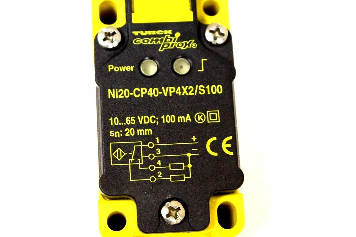 NEW TURCK NI20-CP40-VP4X2/S100 PROXIMITY SWITCH 10-65 VDC: 100mA SN: 20 mm
