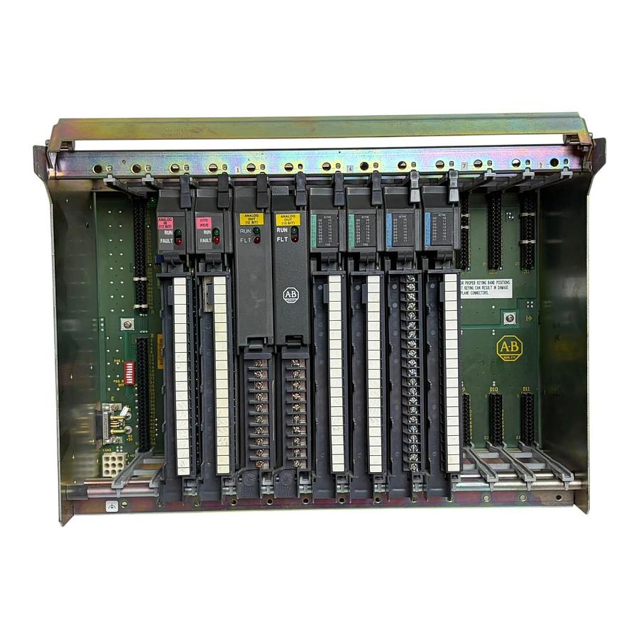 Used Allen-Bradley 1771-A3B1 PLC-5 12-Slot I/O Rack Assembly with Modules