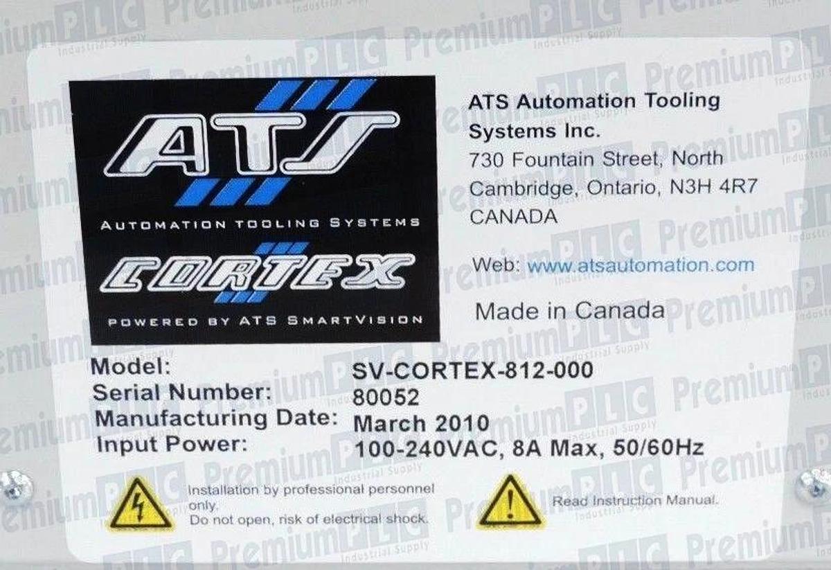 NEW ATS AUTOMATION CORTEX 812 VISION SYSTEM SV-CORTEX-812-000