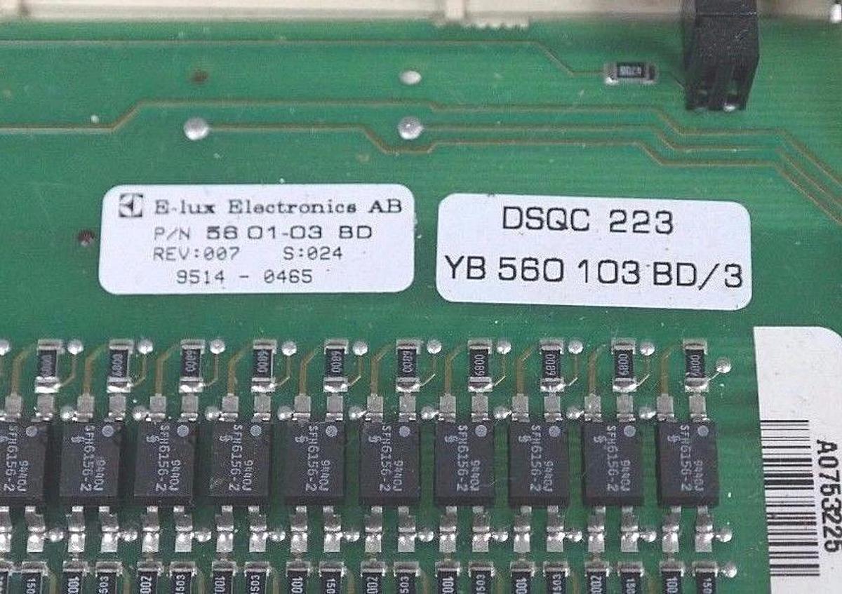 Used ABB DSQC-223 I/O BOARD 3HAB-2214-8/3, YB-560-103-BD/3, 56-01-03-BD, REV 007
