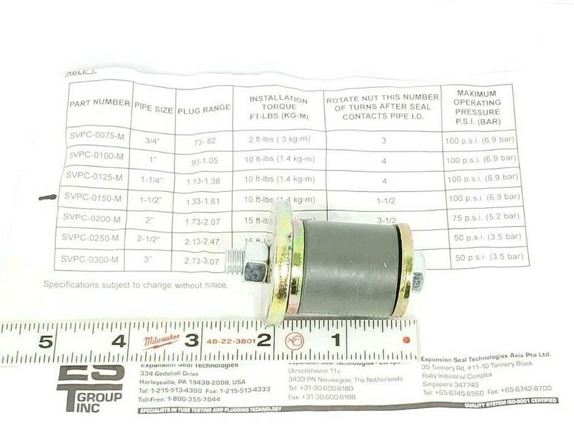 NIB EXPANSION SEAL TECH SVPC-0150-M VIBRA-PROOF CONDENSER PLUG, 010405, 1-1/2"