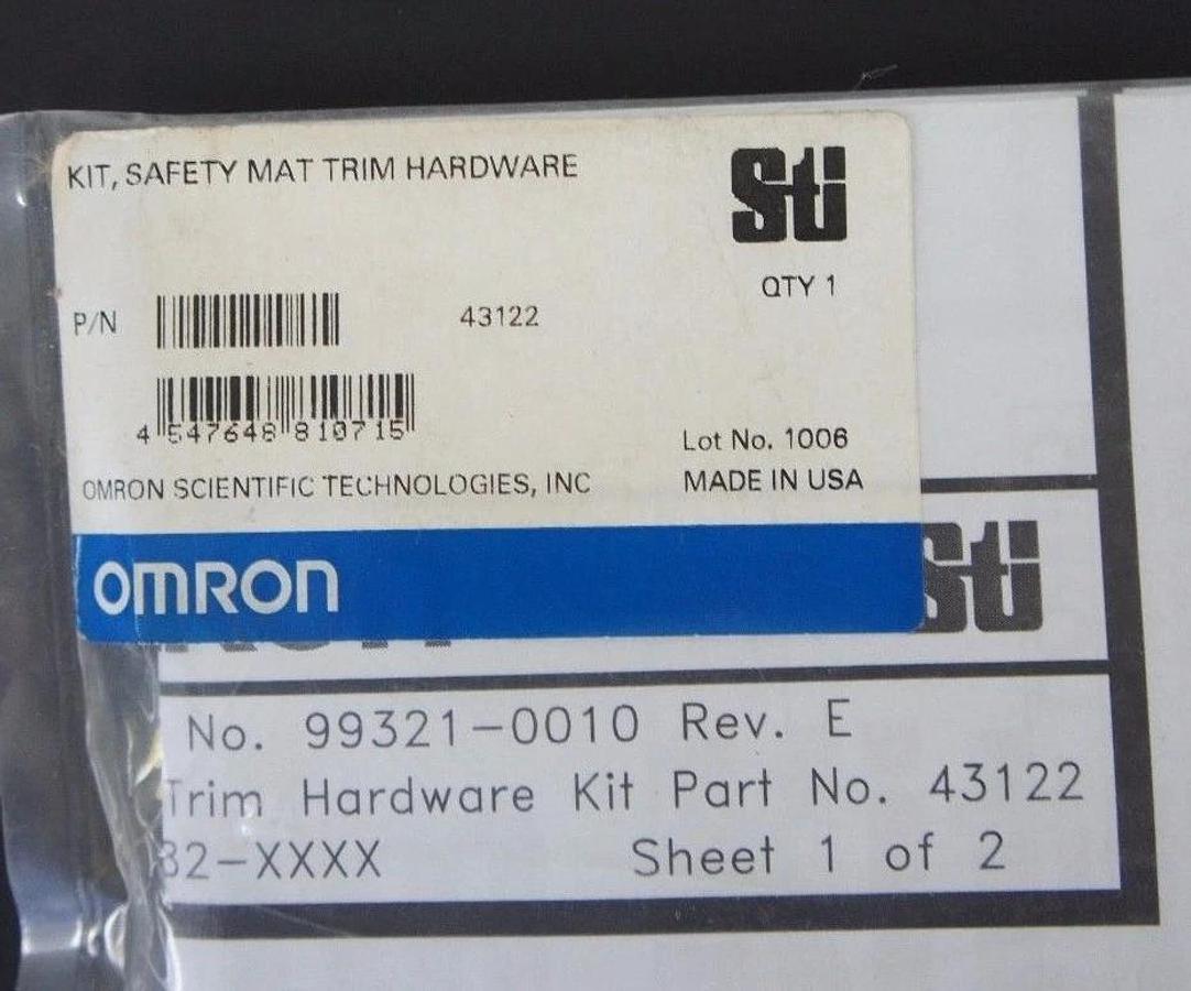 Used LOT OF 9 NEW OMRON 43122 SAFETY MAT TRIM HARDWARE KITS