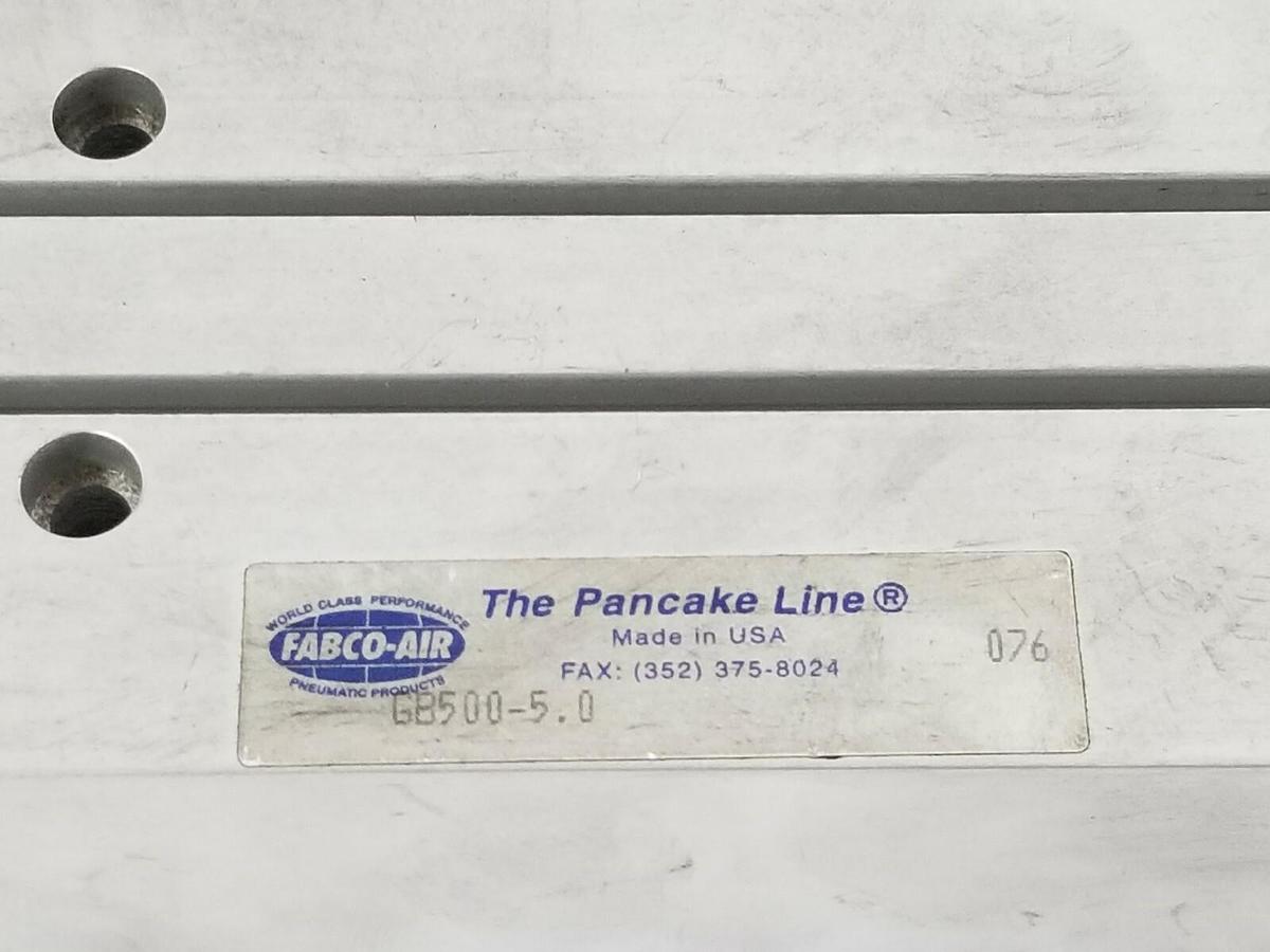 Used FABCO-AIR GB500-5.0 GB SERIES SLIDE CYLINDER THE PANCAKE LINE GB50050