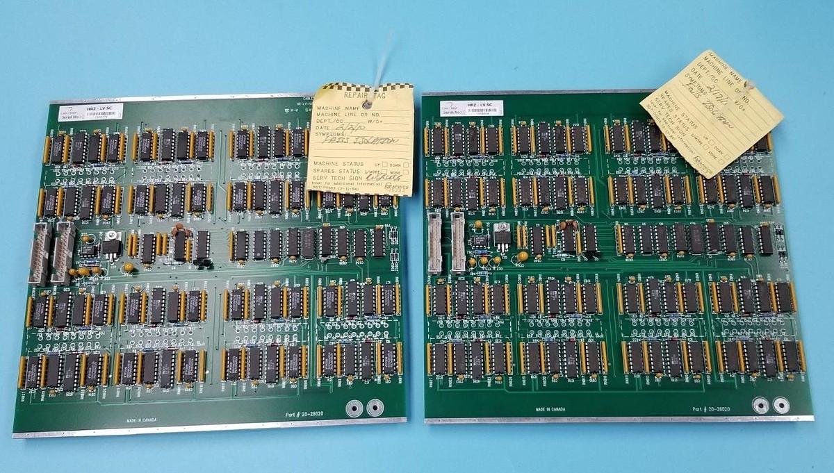 Used LOT OF 2 CABLETEST HR-LV SC REV. 3 BOARDS P/N: 20-26020, HRZ-LV-SSM *FOR PARTS*