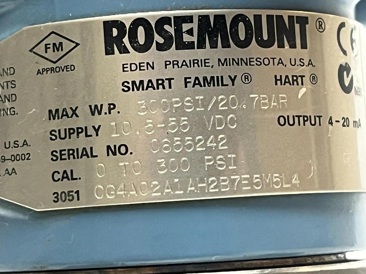 Used Rosemount 3051CG4A02A1AH2B7E5M5L4 Pressure Transmitter Used For Parts As Is