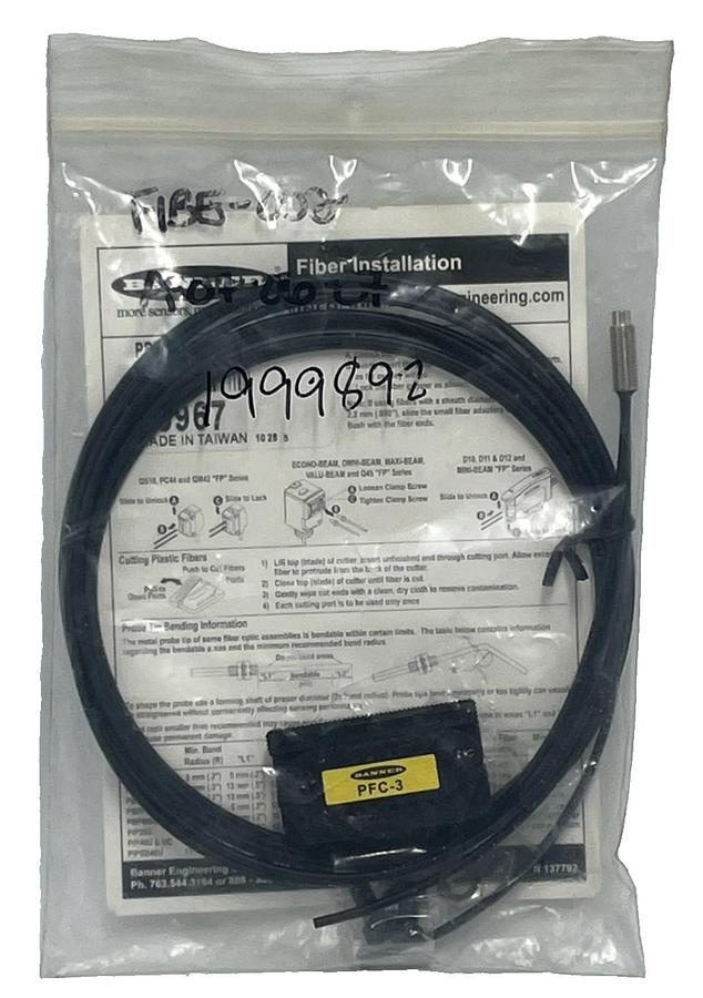 Banner Engineering PBT46U Diffuse Plastic Fiber Optic Cable 25967 M6 Thread