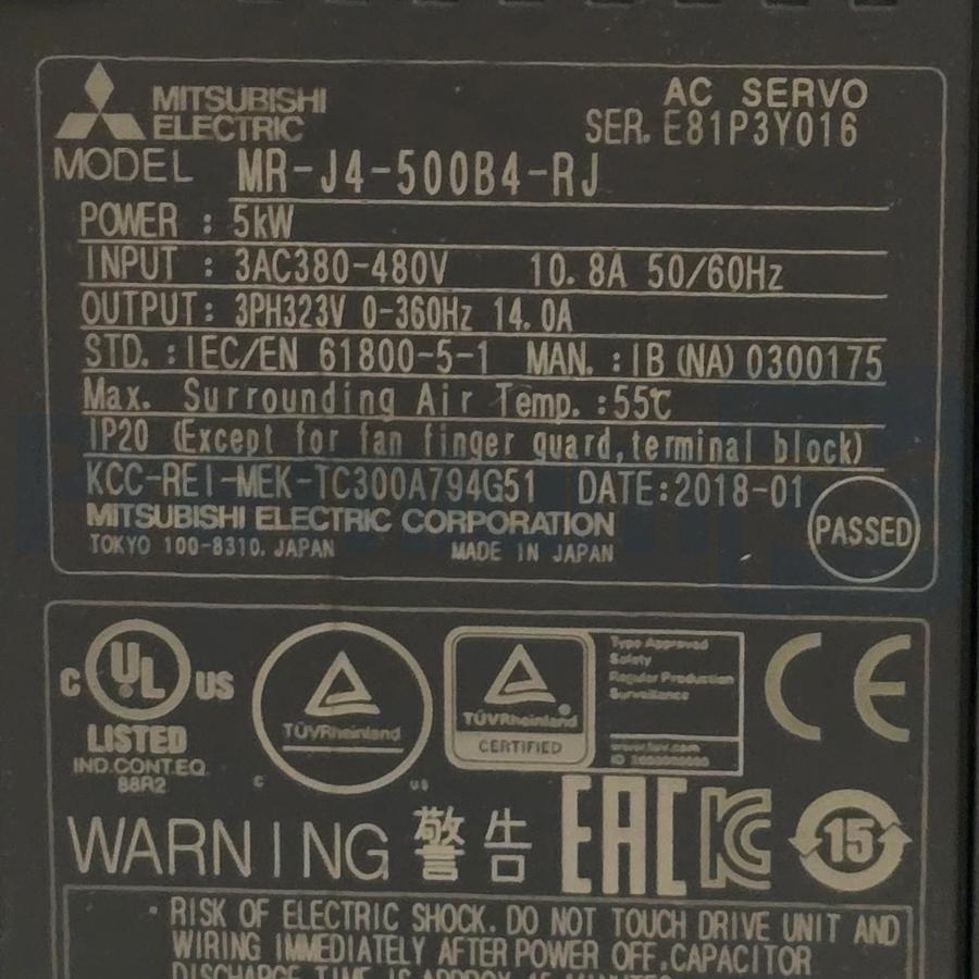Used Mitsubishi MR-J4-500B4-RJ AC Servo Amplifier Drive 3Ph 480V 5kW MRJ4500B4RJ NSMP