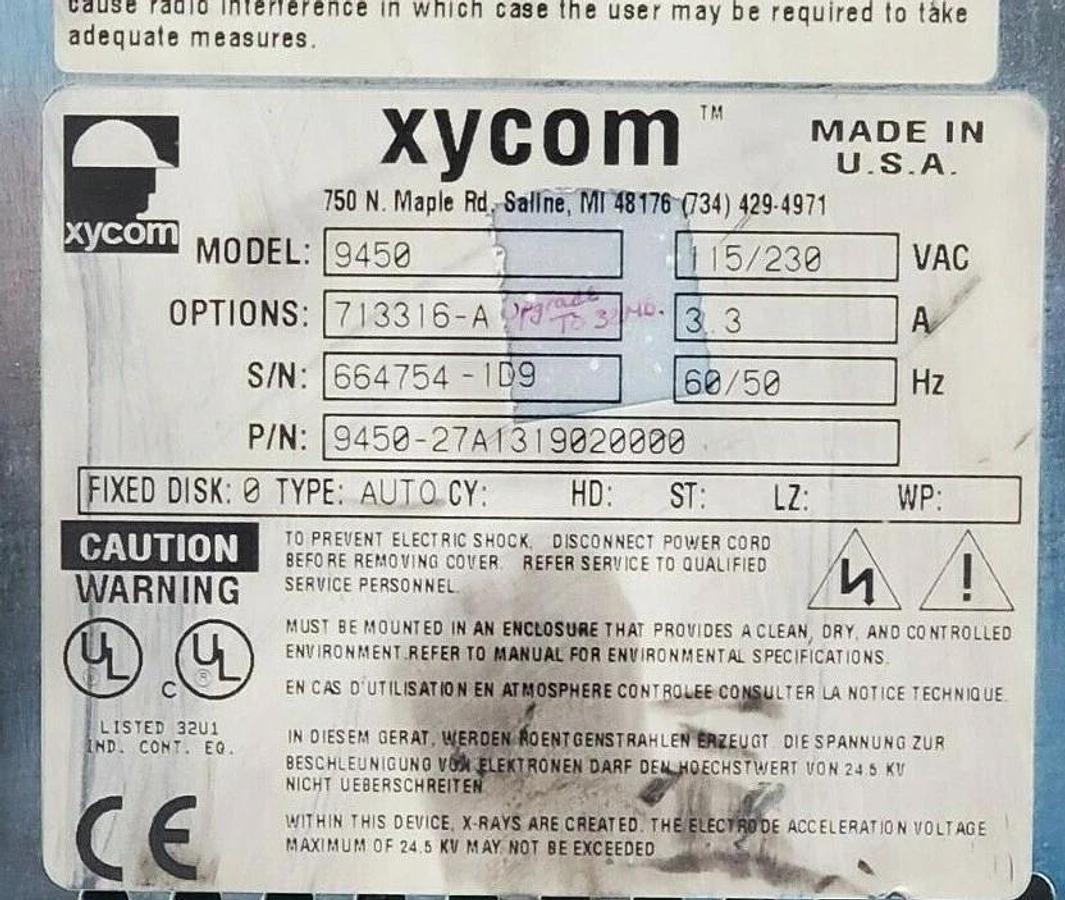 Used XYCOM 9450 OPERATOR INTERFACE MONITOR 713316-A 220396A 9450-27A1319020000