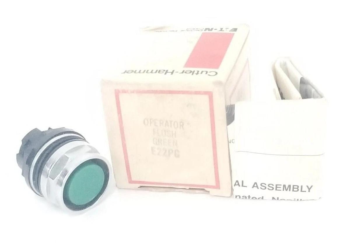 Used NIB EATON CUTLER-HAMMER E22PG OPERATOR FLUSH GREEN