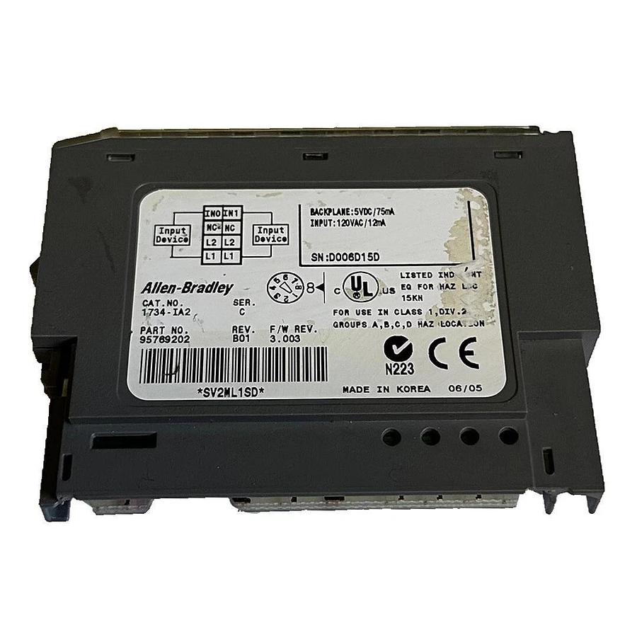 Used ALLEN BRADLEY 1734-IA2 /C POINT I/O 2-PT DIGITAL INPUT MODULE 120Vac 1734IA2