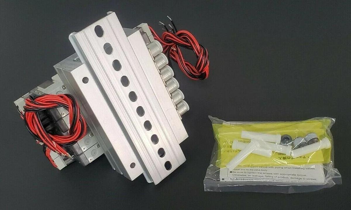 Used NIB CKD M4GB120R-C6-E2HZ1D-6-3 VALVE MANIFOLD ASSEMBLY M4GB120RC6E2HZ1D63, DC24V