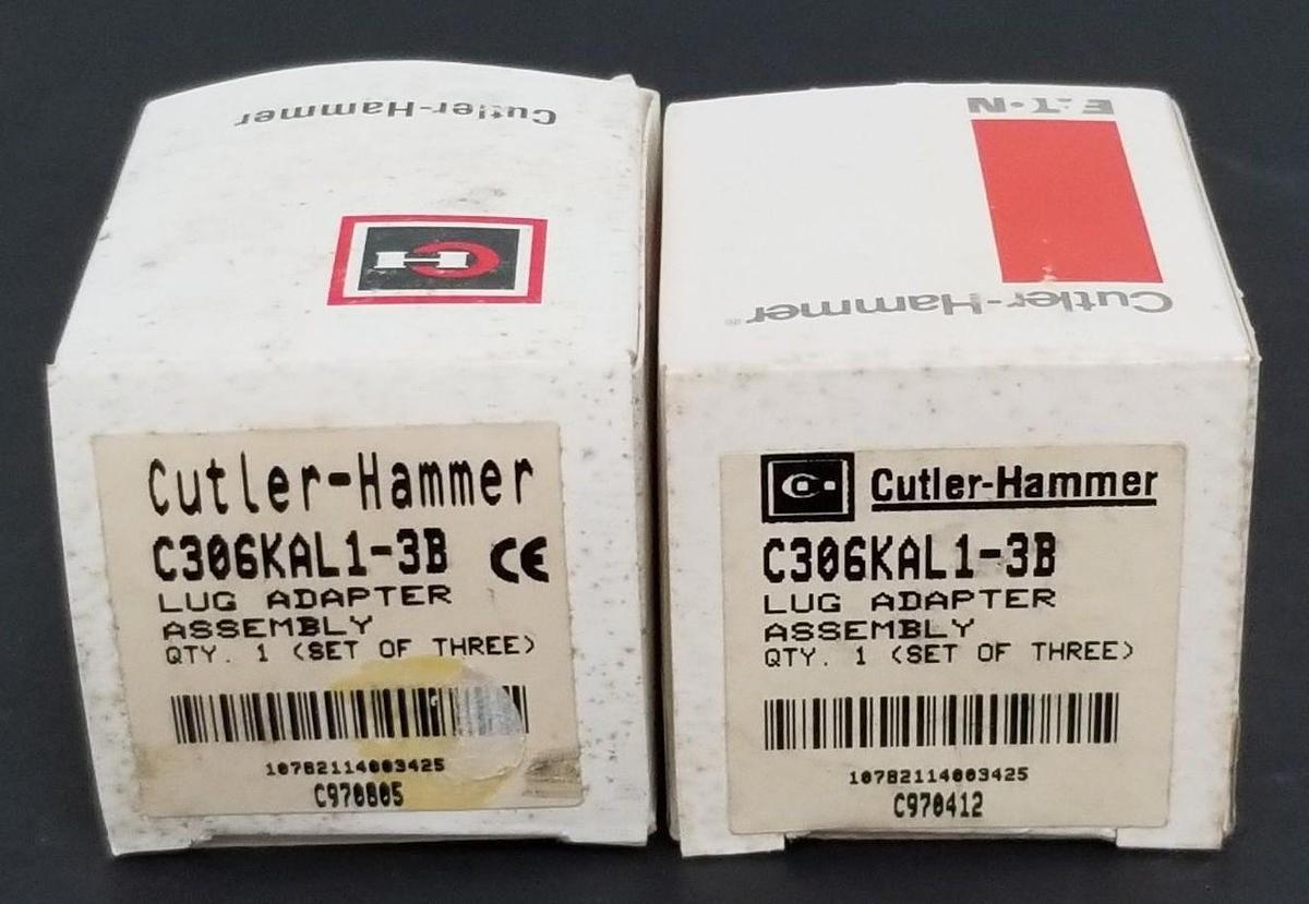 Used LOT OF 6 NIB CUTLER-HAMMER C306KAL1-3B LUG ADAPTOR ASSEMBLIES C306KAL13B