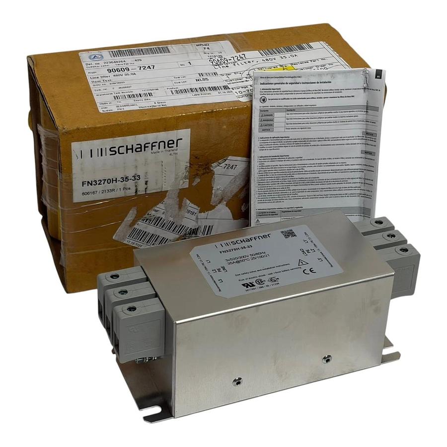 Schaffner FN3270H-35-33 3-Phase EMC RFI Power Line Filter 35A 480V 520V -  NSMP