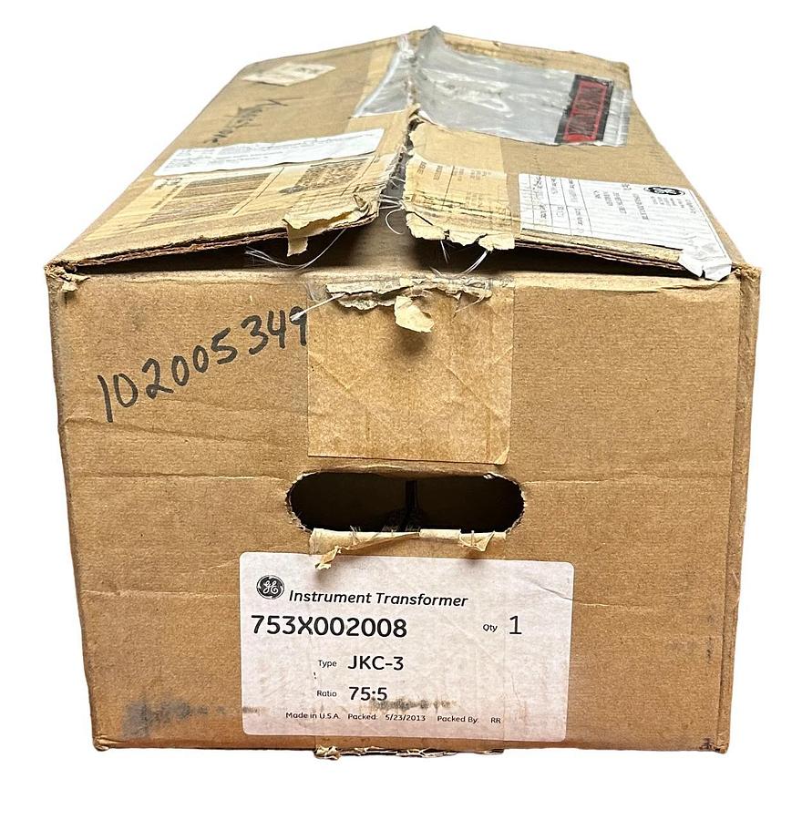 NEW GENERAL ELECTRIC 753X002008 INSTRUMENT TRANSFORMER JKC-3 / JKC3 75:5 RATIO