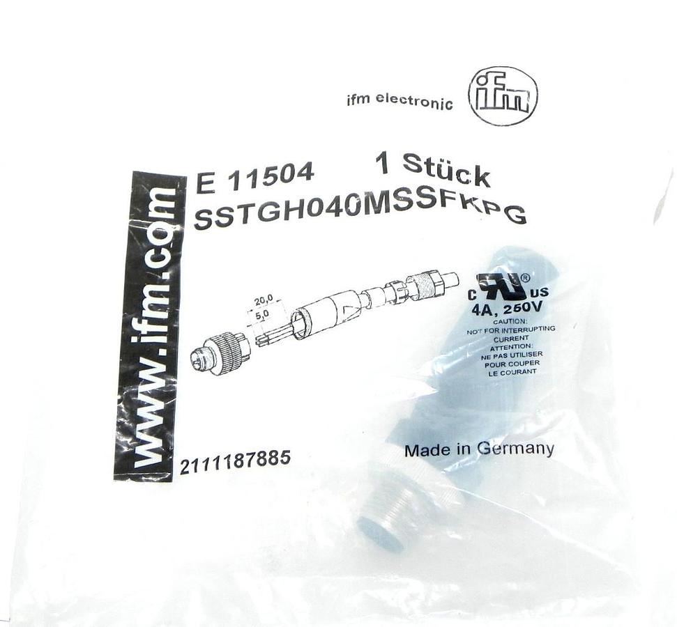 NEW IFM SSTGH040MSSFKPG CONNECTOR E11504