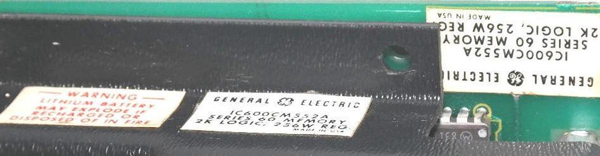 Used GE FANUC IC600CM552A SERIES 60 MEMORY 2K LOGIC, 256W REG. IC600CM552A