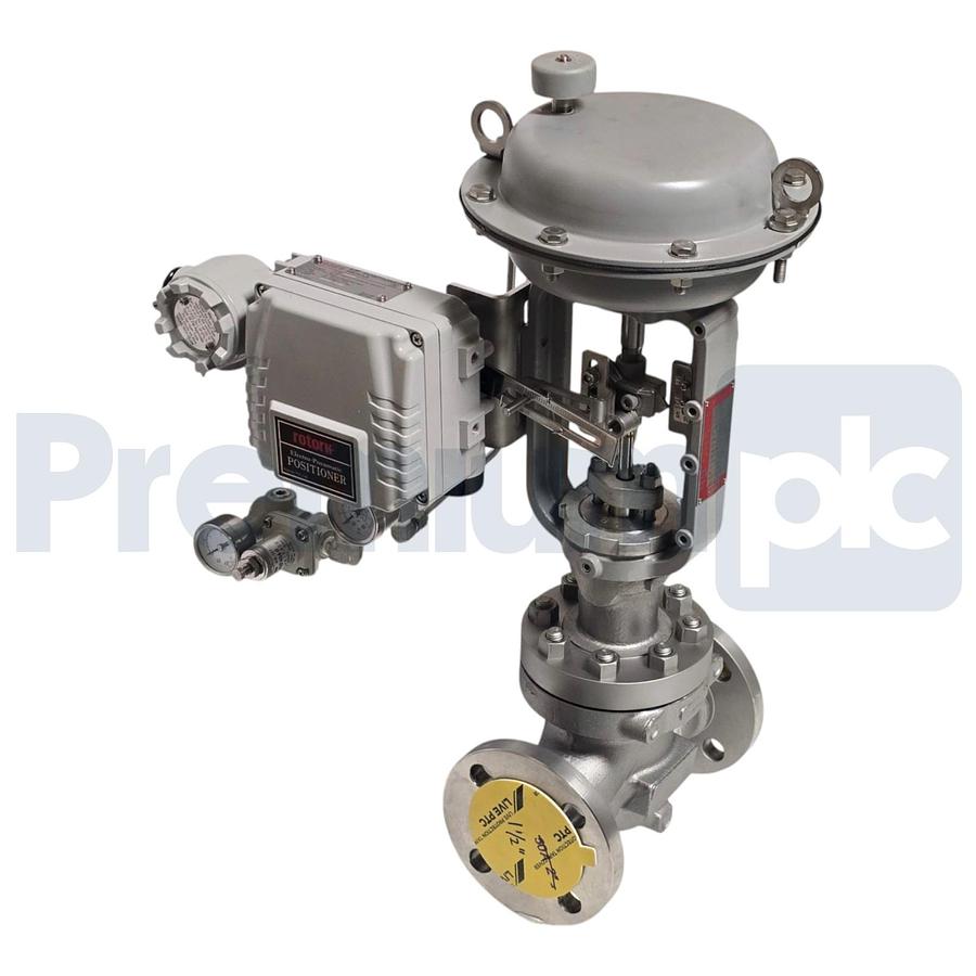 Koso 501T 1.5"x1.5" S/S Control Globe Valve w/ Rotork YT-1000 E/P Positioner NEW