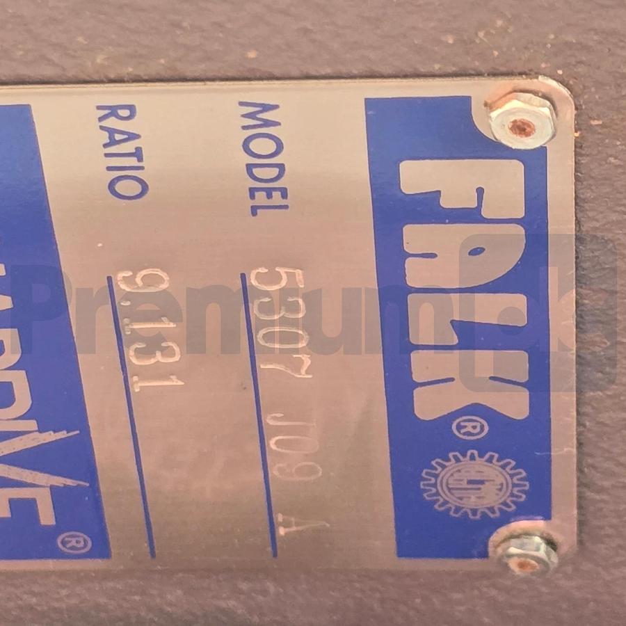 Rexnord Falk 5307J09A 0794387 Quadrive Gear Reducer 9.131:1 w/Mount & Belt Guard