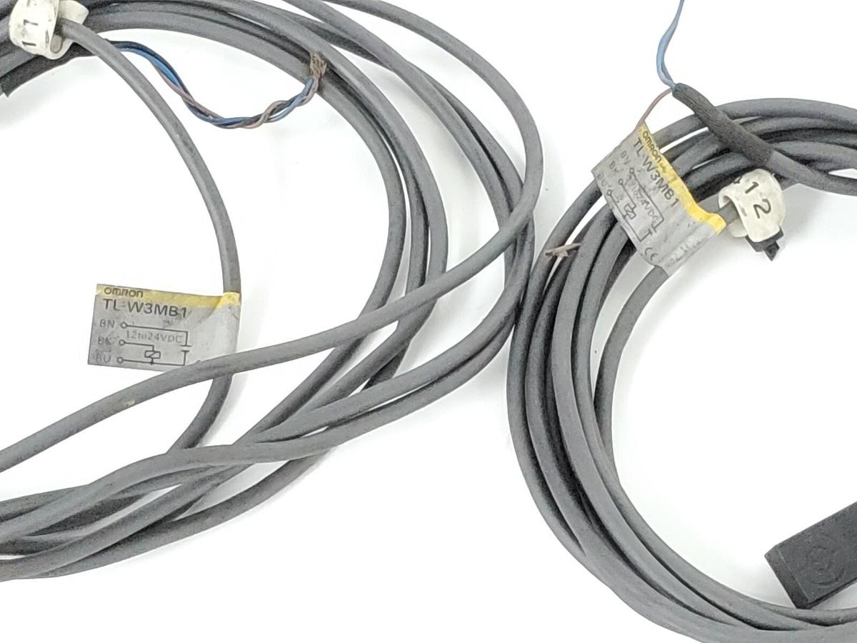 Used LOT OF 2 OMRON TL-W3MB1 PROXIMITY SWITCHES INDUCTIVE 3MM RANGE 10-30VDC 2M